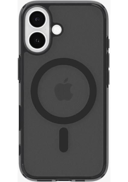 iPhone 16 ile Uyumlu ince MagSafe Kılıf Ultra Hybrid T Force Kamera Butonu Sararma Karşıtı DuraClear™ Hava Kanalı Teknolojisi™ Askeri Sınıf Koruma MagFit Frost Black Mat Kapak - ACS09074