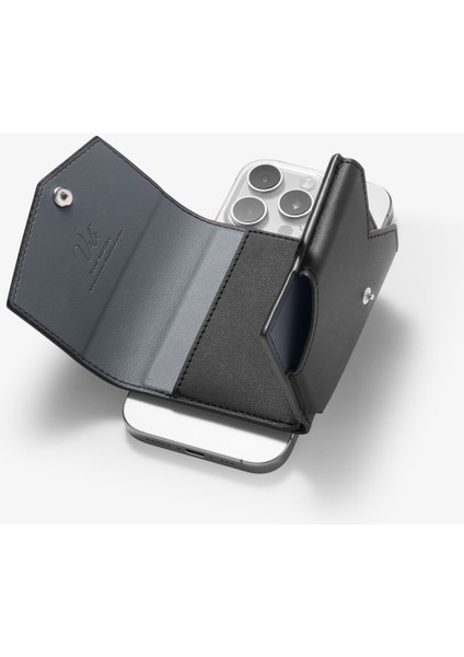 MagFit iPhone için MagSafe özellikli 3 Kartlı Manyetik Cüzdan Valentinus Pro Black Vegan Deri - AFA09442 modelleri