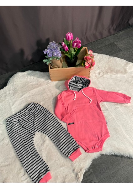 Kapşonlu Pembe 2'li Takım fiyatları