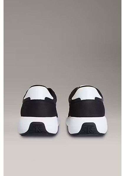 Erkek Koşu Stili Farklı Dokulu Logolu Sneaker - Siyah modelleri