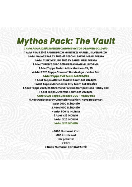 Mythos Pack : The Vault indirimleri