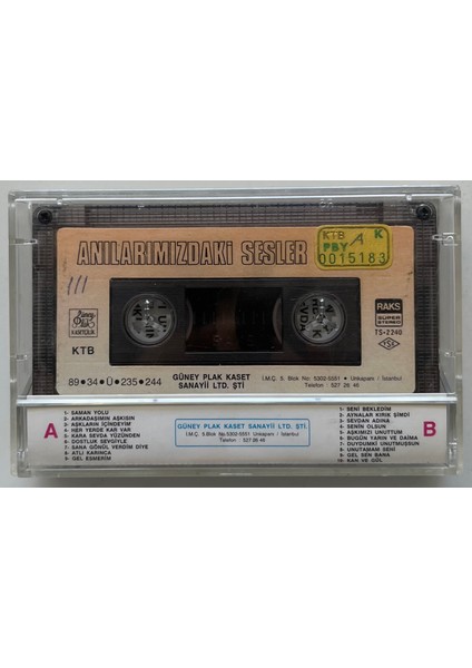 Anılarımızdaki Sesler Timur Selçuk Ajda Pekkan Dario Moreno ... Kaset (Orijnal Dönem Kağıt Baskı) fiyatları