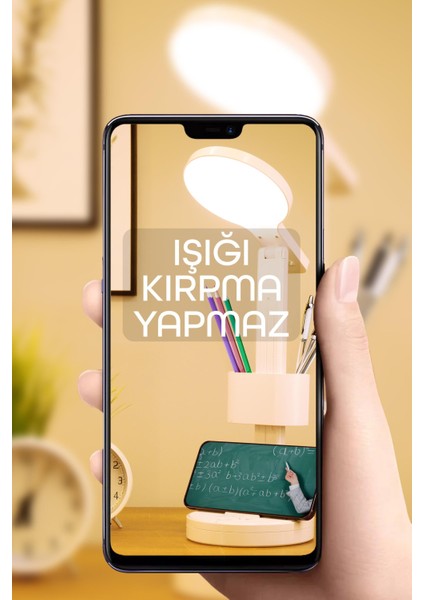 Dokunmatik Şarjlı Masa Lambası Kalemlikli Telefon Standlı Ayarlı Ders Çalışma Okuma Işığı S9