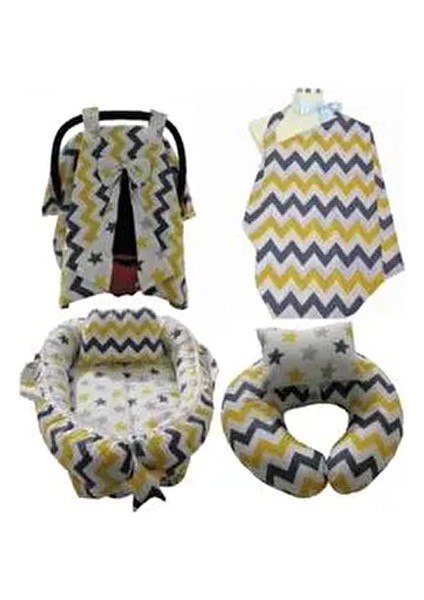 Bebek Uyku Yatağı,emz. Destek ,puset Örtüsü ,emz.önlüğü 4 Lü Set
