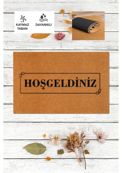 Hoşgeldiniz, Welcome, Kapı Önü Paspası, Dekoratif Paspas, Dayanıklı Uzun Ömürlü Paspas, Çeyizlik Eşya
