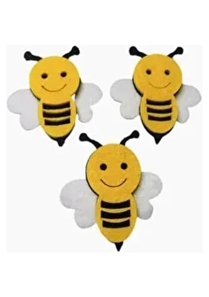 Keçe Sarı Arı Figürü 10 Adet 6 cm