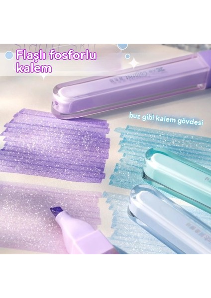 Buz Parlak Floresan Işaretleyici El Defteri Kalemi (Yurt Dışından) modelleri