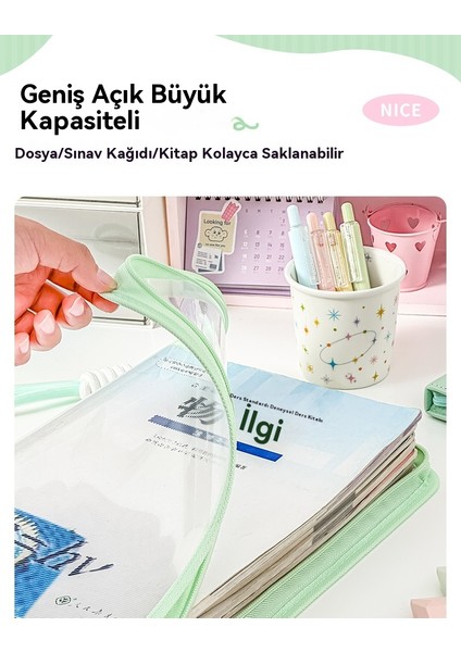 Fermuarlı ve Kontrpli Taşınabilir Şeffaf Dosya Çantası (Yurt Dışından) fırsatları