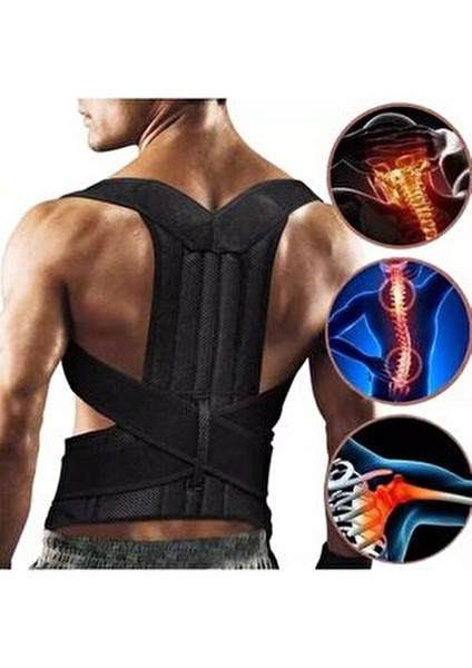 Kadın Siyah Dik Duruş Korsesi Unisex Yeni Nesil Ortopedik Kamburluk Önleyici Balenli fiyatları