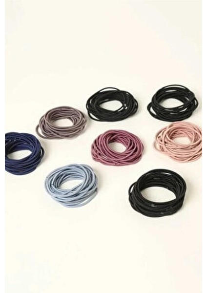 Kadın 12'li Renkli Ince Lastik Toka Seti fiyatları