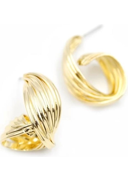 Metal Kıvrımlı Küpe - Altın fiyatları