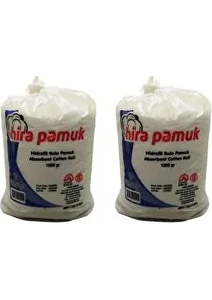 Hidrofil Pamuk Yüksek Su Emme Kapasitesiyle 1 kg 2 Adet Hassas Ciltler İçin