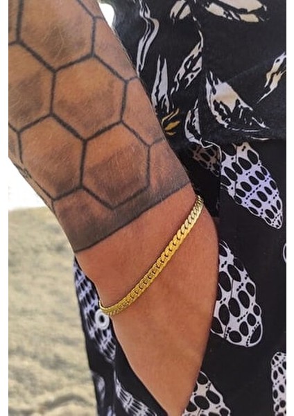 Unisex Urban Kararmaz Gold Çelik Bileklik