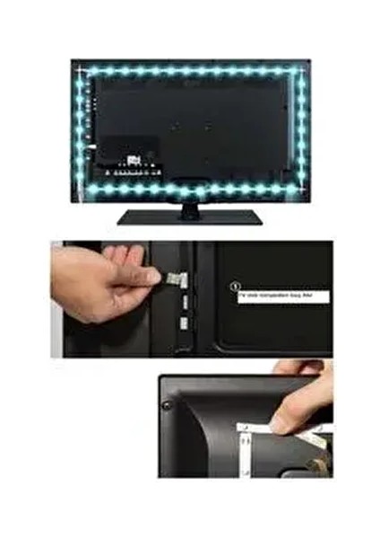 USB Televizyon LED 3 Metre Renkli Uzaktan Kumandalı