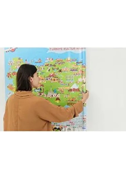 Türkiye Kültür Haritası 95X150CM fiyatları