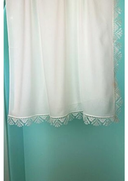 Kadın Kutaycollection Anne Şifon Dantelli Iğne Oyalı Ekru Tesettür Namaz Mevlüt Örtüsü Abiye Şal