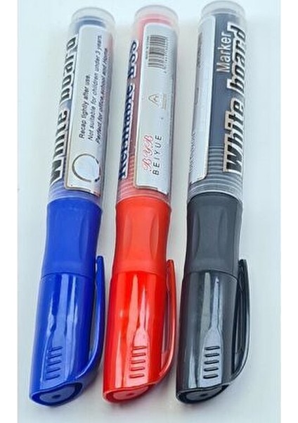 3 Renk Karışık Kırmızı Siyah Mavi Tüplü Kartuşlu Byb Tahta Kalemi modelleri