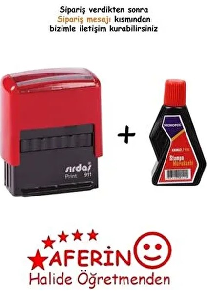 Aferin Kaşesi 30 cc Kırmızı Mürekkep Yedek Parça 911 Model ile Kullanıma Uygun