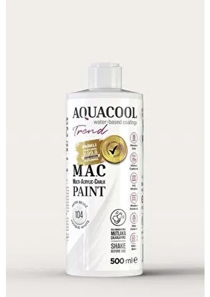 Mac Boya Antik Beyaz Renk 500 ml Çok Amaçlı Su Bazlı Boya