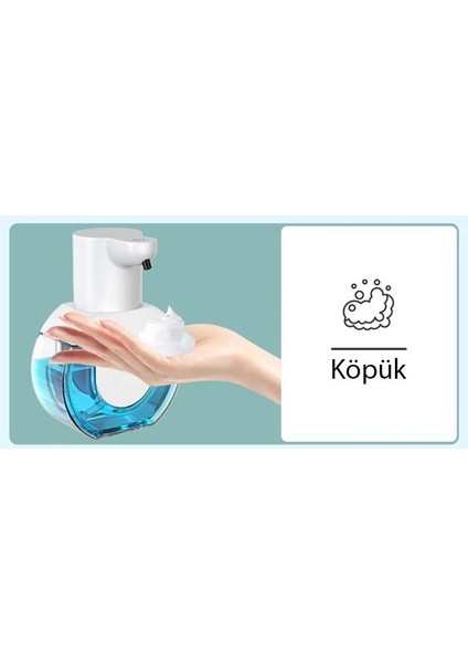 430ML Otomatik Sensörlü Sabunluk Köpük Makinesi, Tüm Sıvılar Için Köpük Makinası, Şarjlı Duvar Askılı