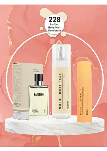 228 Kadın Parfüm Seti Oryantal EDP Deodorant ve Vücut Spreyi ile 3 Parça