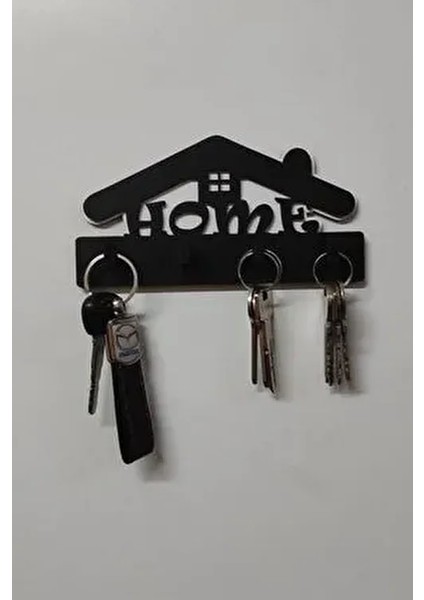 Ev Figürlü Home Ahşap Anahtar Askısı