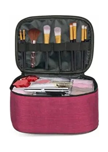 Makyaj Çantası Şeffaf Tekstil Malzemeden Profesyonel Seyahat Seti Kadınlar İçin fiyatları