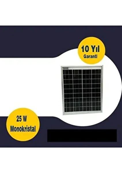 25 Watt Monokristal Güneş Paneli