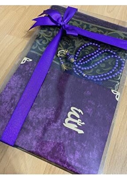 Bohçalık Tafta Saçaklı Mor Seccade, Yasin, Tesbih Seti fiyatları