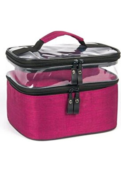 Makyaj Çantası Şeffaf Tekstil Malzemeden Profesyonel Seyahat Seti Kadınlar İçin indirimleri