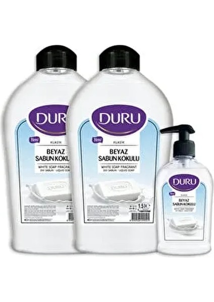 Beyaz Sabun Kokulu Sıvı Sabun 1,5 1,5 300ML ve 50ML Kolonya ile Birlikte fiyatları
