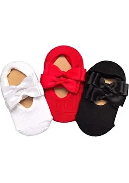 Kız Bebek Babet Çorap Yıkamalı Örme Kumaş Batik Desen 3'lü Set