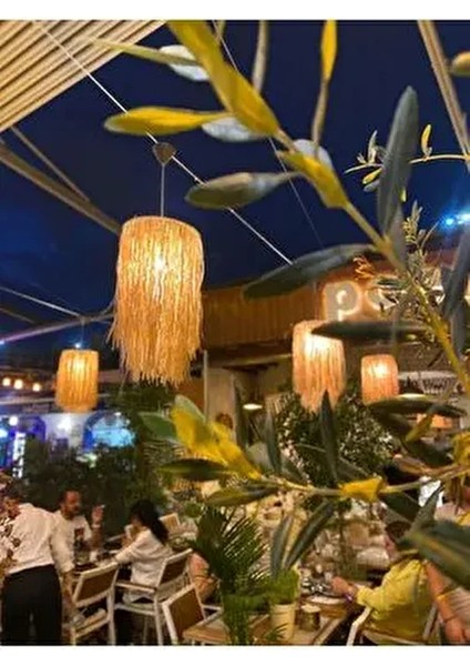 Rodos Rafya Hasır Tasarım Bohem Avize