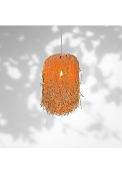 Rodos Rafya Hasır Tasarım Bohem Avize