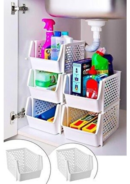 2 Katlı Ayrılabilir Banyo Mutfak Rafı Toparlayıcı