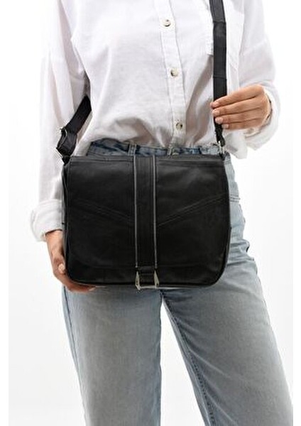 Hakiki Deri Büyük Boy Çapraz ve Omuz Çantası