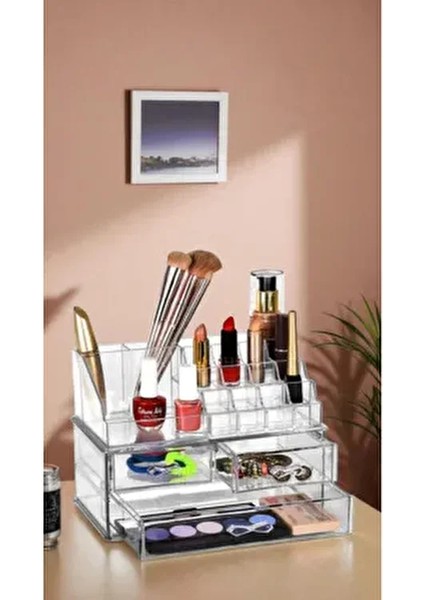 3 Çekmeceli Makyaj Düzenleyici Organizer Set Şeffaf Renkli Kullanım Alanı için Pratik Çözüm fiyatları