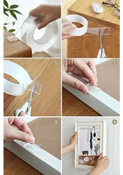 18MM 5 Metre Çift Taraflı Nano Teknolojili Süper Güçlü Bant Extra Güçlü Duvar Çerçeve Taşıyıcı fiyatları