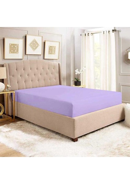 Battal ve Büyük Yataklar Için Lastiksiz Düz Renk Çarşaf 240X260 cm