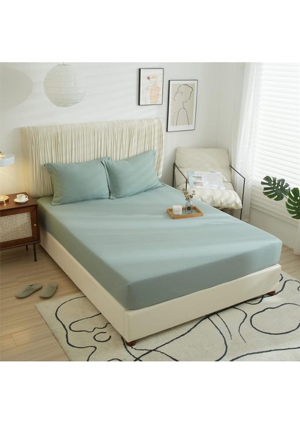 Battal ve Büyük Yataklar Için Lastiksiz Düz Renk Çarşaf 240X260 cm