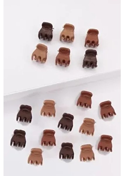 Kadın 24'lü Kahverengi Küçük Mandal Toka