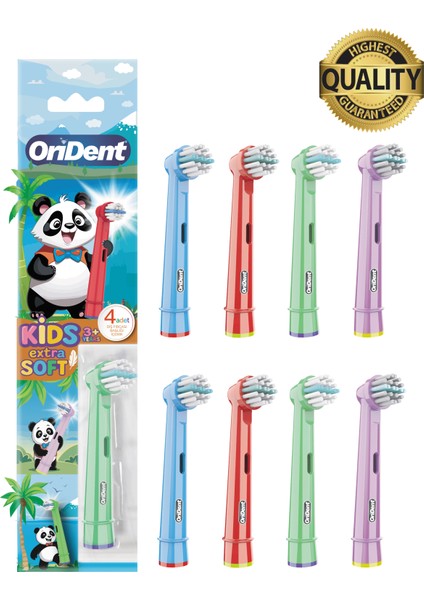 Kids - Çocuklara Özel Oral-B Uyumlu 8 Adet Yedek Başlık – Nazik Temizlik ve Diş Eti Koruması