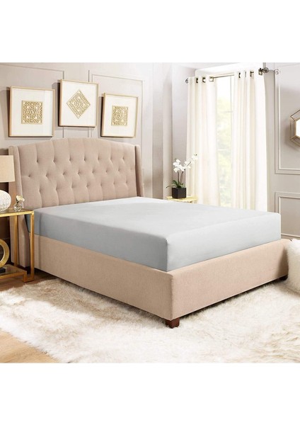 Battal ve Büyük Yataklar Için Lastiksiz Düz Renk Çarşaf 240X260 cm