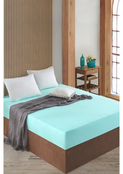 Battal ve Büyük Yataklar Için Lastiksiz Düz Renk Çarşaf 240X260 cm