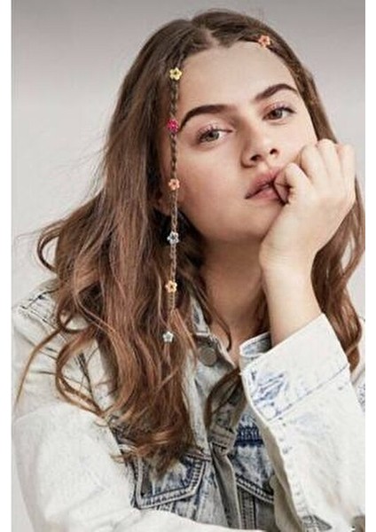 Kadın 12'li Rainbow Renkli Saç Süsü