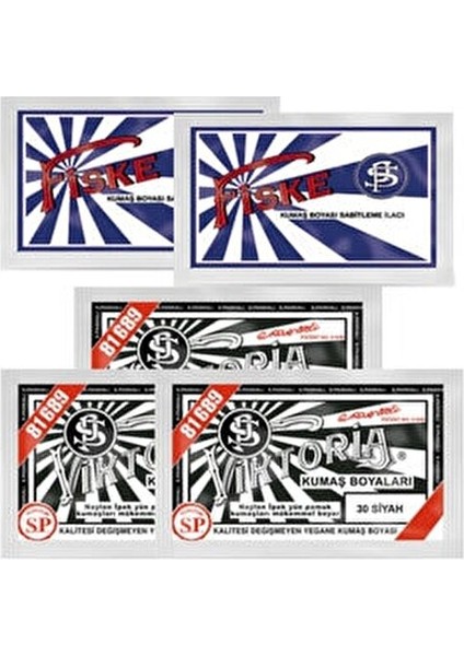 Siyah Kumaş Boyası 3 Adet 2 Adet Renk Sabitleyici