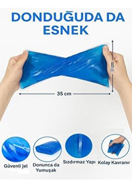 Sıcak Soğuk Kompres Termojel Buz Paketi - Tekrar Kullanılabilir 26X35 cm Büyük Boy