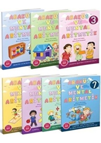 Abaküs ve Mental Aritmetik (Soroban, Toplama, Çıkartma, Çarpma, Bölme ve Etkinlikler) 7 Kitaplık Set