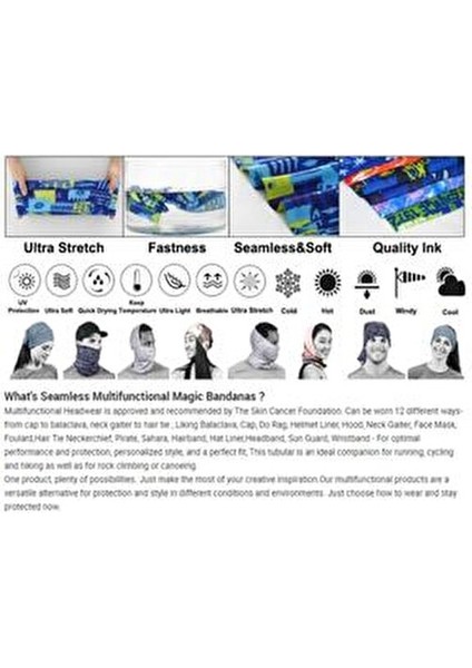 Manzara Temalı Boyunluk Bandana Polyester Malzemeden Üretilmiş 4 Mevsim Kullanım fırsatları