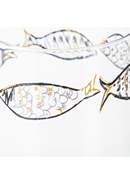 Gold Fısh Rakı Bardağı Seti 6lı -200ML